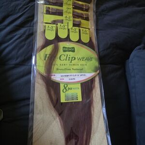 Clip Weave Brazilian Natural Hair - Dark Burgundy